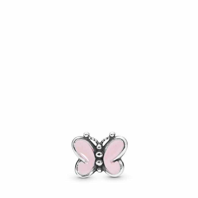 Pandora Pink Butterflies Petite Charm - Sterling Silver/Enamel/Pink - Canada | ZV7891MI